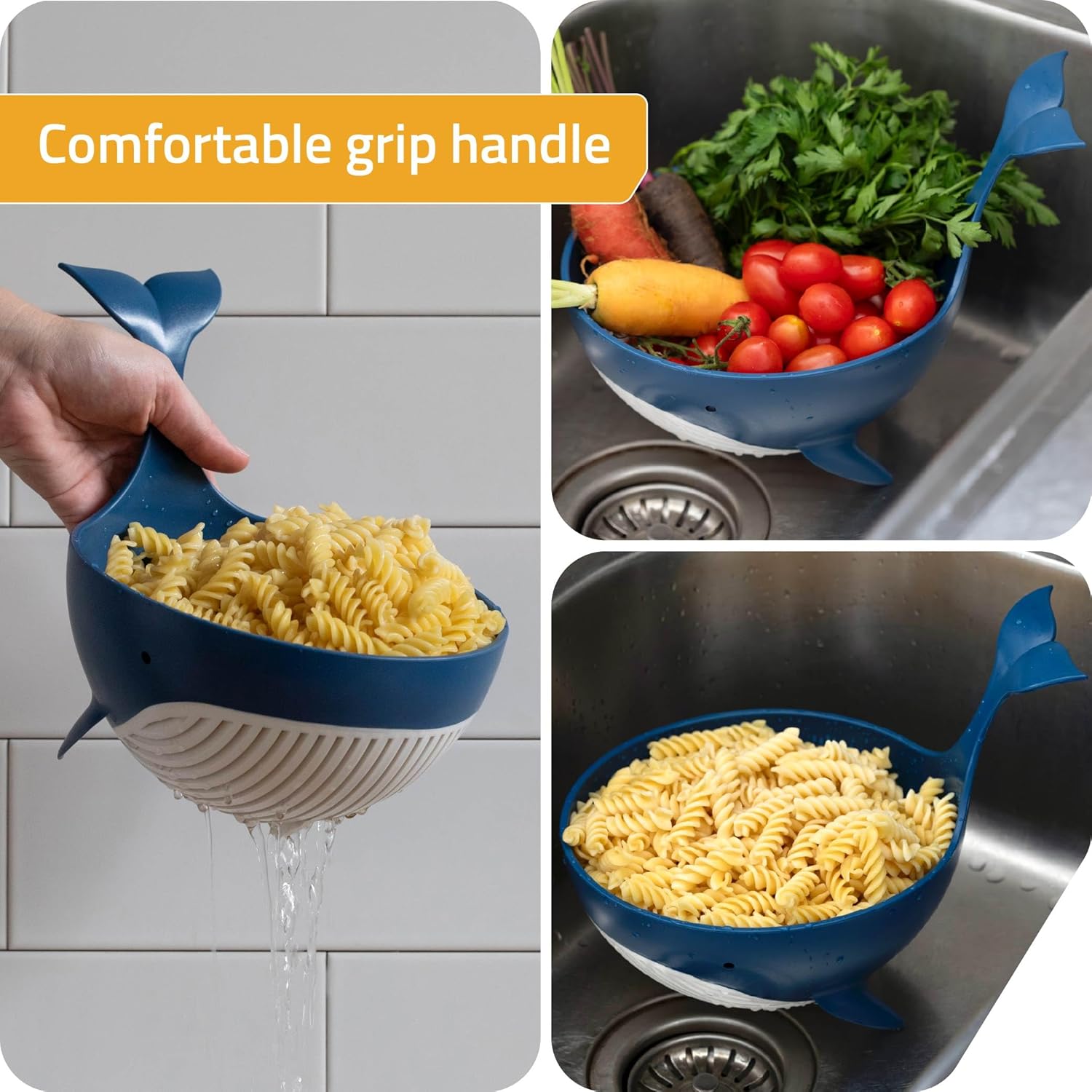Peleg Design Pastail Whale Colander